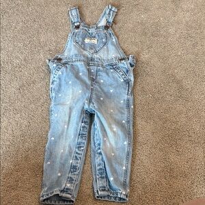 OshKosh B'gosh Light Blue Denim Overalls with Heart Accents